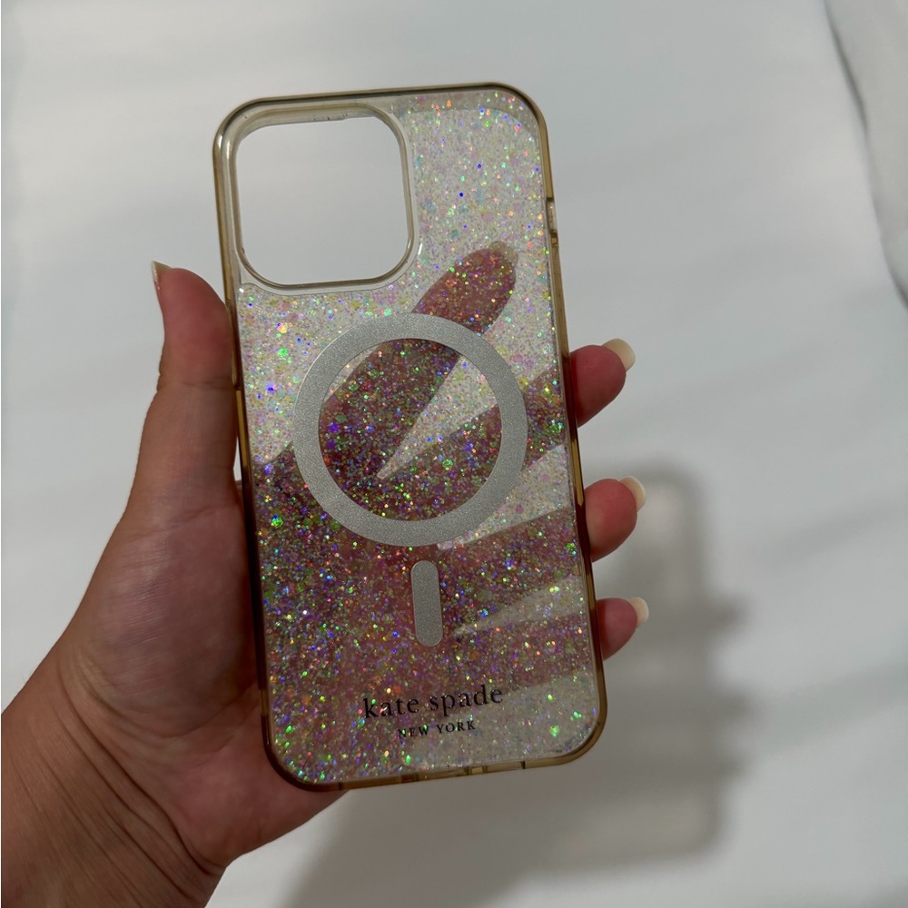 Kate Spade Glitter iPhone 15 Pro Max Phone Case transparent